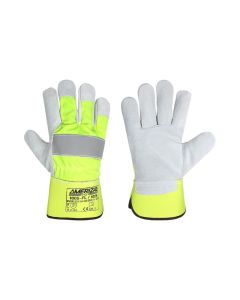 Buy قفازات أميريزا (Ameriza) الجلدية ذات راحة اليد المحميّة فلورسنت مقاس (10) at Best Price in UAE